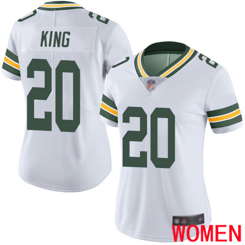 Green Bay Packers Limited White Women 20 King Kevin Road Jersey Nike NFL Vapor Untouchable